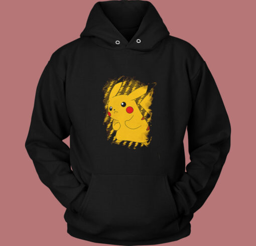 Pokemon Pikachu Brushy Graphic Vintage Hoodie