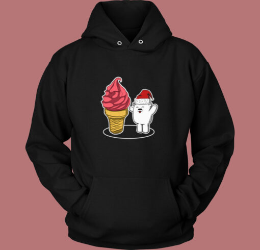 Polar Bear With Hat And Soft Ice Cream Vintage Hoodie