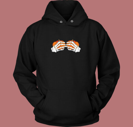 Pumpkin Boobs Skeleton Vintage Hoodie