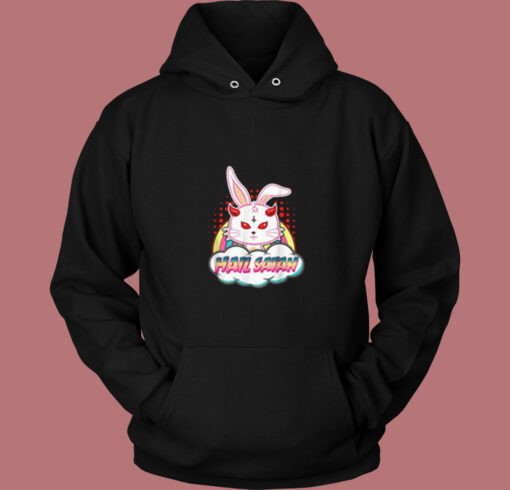 Rabbit Hail Satan Easter Demonic Baphomet Vintage Hoodie