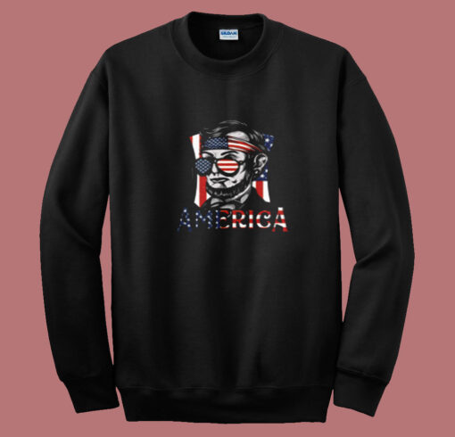 Retro 4th Of July Abraham Lincoln Summer Sweatshirt