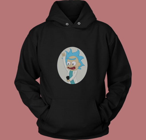 Rick And Morty Selfie Tiny Rick Girls Vintage Hoodie