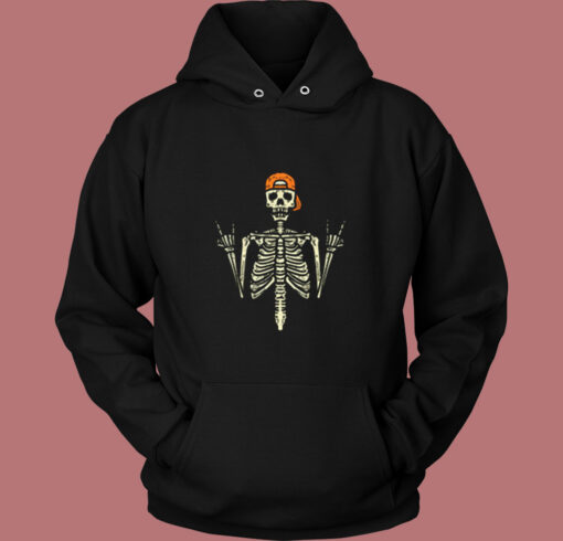 Rocker Skeleton Cap Vintage Hoodie