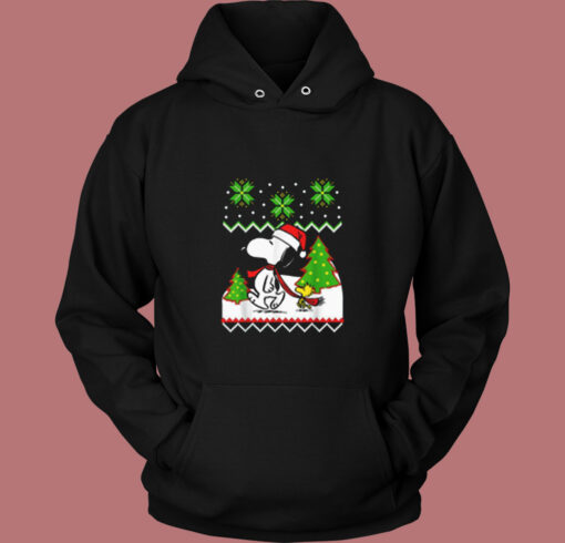 Santa Peanuts Snoopy And Woodstock Vintage Hoodie