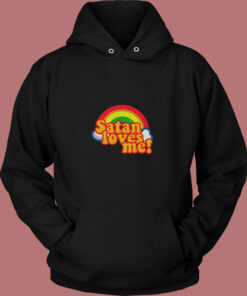 Satan Loves Me Rainbow Vintage Hoodie