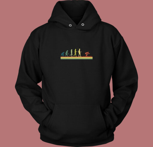 Ski Retro Human Evolution Vintage Hoodie