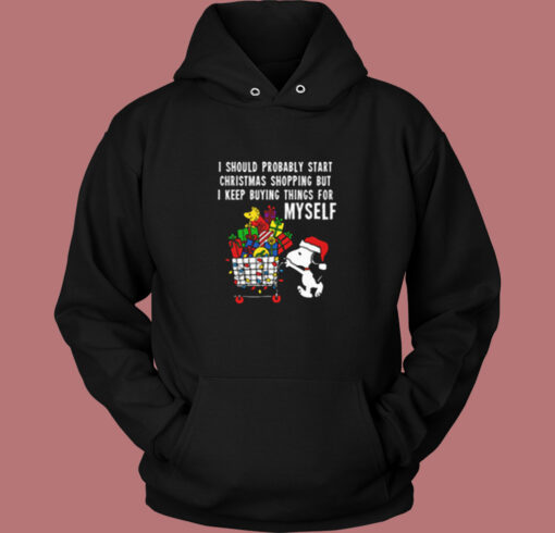 Snoopy And Woodstock Christmas Shopping Vintage Hoodie