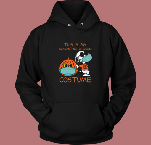 Snoopy Face Mask Joe Cool This Is My Quarantine O Ween Costume Vintage Hoodie