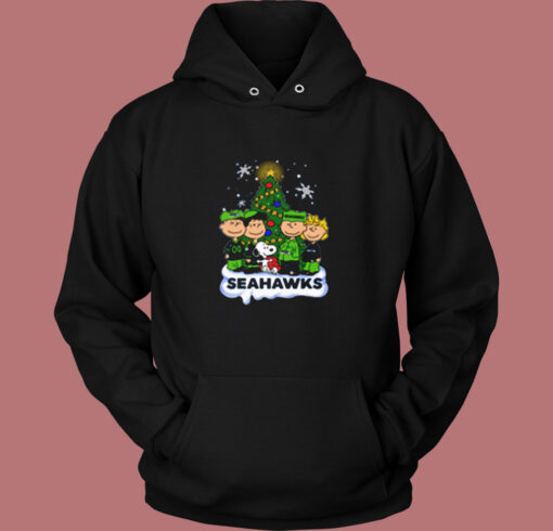 Snoopy Peanuts Seattle Seahawks Christmas Vintage Hoodie