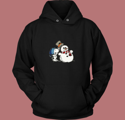 Snoopy Peanuts Snowman Christmas Vintage Hoodie