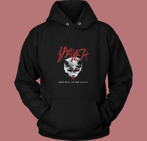 Spayer Funny Vintage Style Slayer Parody Cat Vintage Hoodie