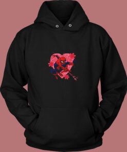 Spiderman Heart And Flower Vintage Hoodie