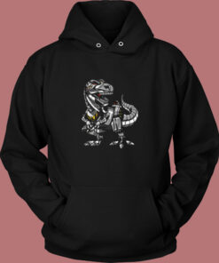 T Rex Dinosaur Robot Vintage Hoodie