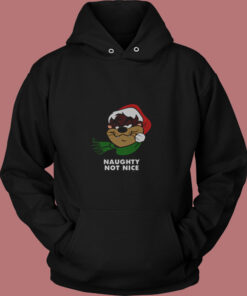 Tasmanian Devil Naughty Not Nice Christmas Vintage Hoodie