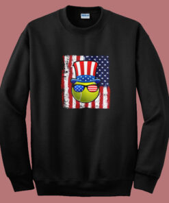 Tennis Ball American Flag Summer Sweatshirt