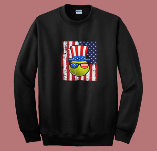 Tennis Ball American Flag Summer Sweatshirt