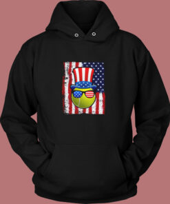 Tennis Ball American Flag Vintage Hoodie