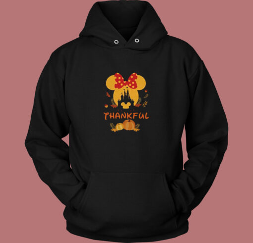 Thanksgiving Minnie Head With Black Castle Pumpkin Vintage Hoodie