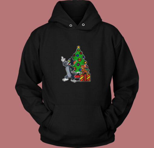 Tom And Jerry Playing Around Christmas Vintage Hoodie