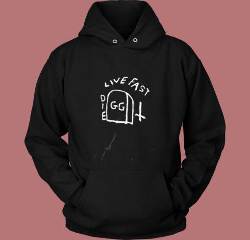 Tombstone Punk Live Fast Die Vintage Hoodie