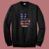 Usa Flag Peace Sign Victory Fingers Patriotic Summer Sweatshirt