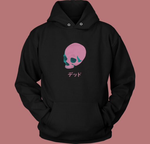 Vaporwave Pink Skull Vintage Hoodie