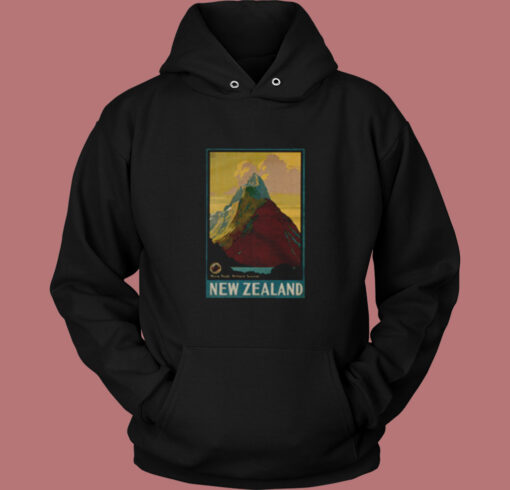 Vintage New Zealand Mitre Peak Mountain Vintage Hoodie