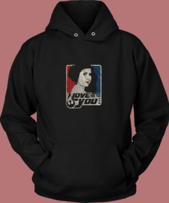 Vintage Star Wars Princess Leia I Love You Vintage Hoodie