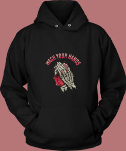 Wash Your Hands Goth Skeleton Praying Quarantine Vintage Hoodie