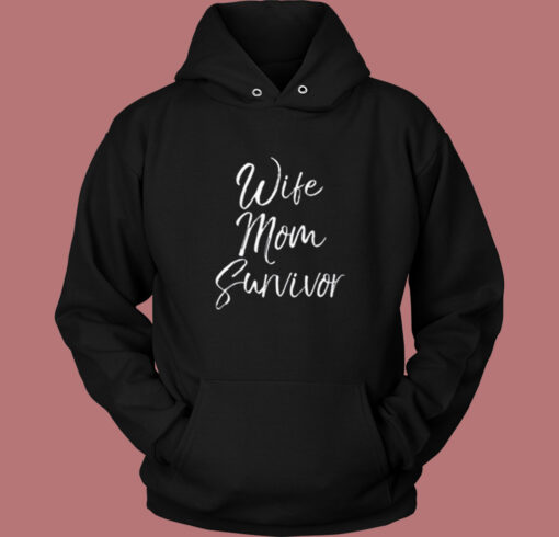 Wife Mom Survivor Vintage Hoodie