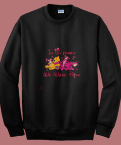 Winnie The Pooh Friends In October We Wear Pink Summer Sweatshirt